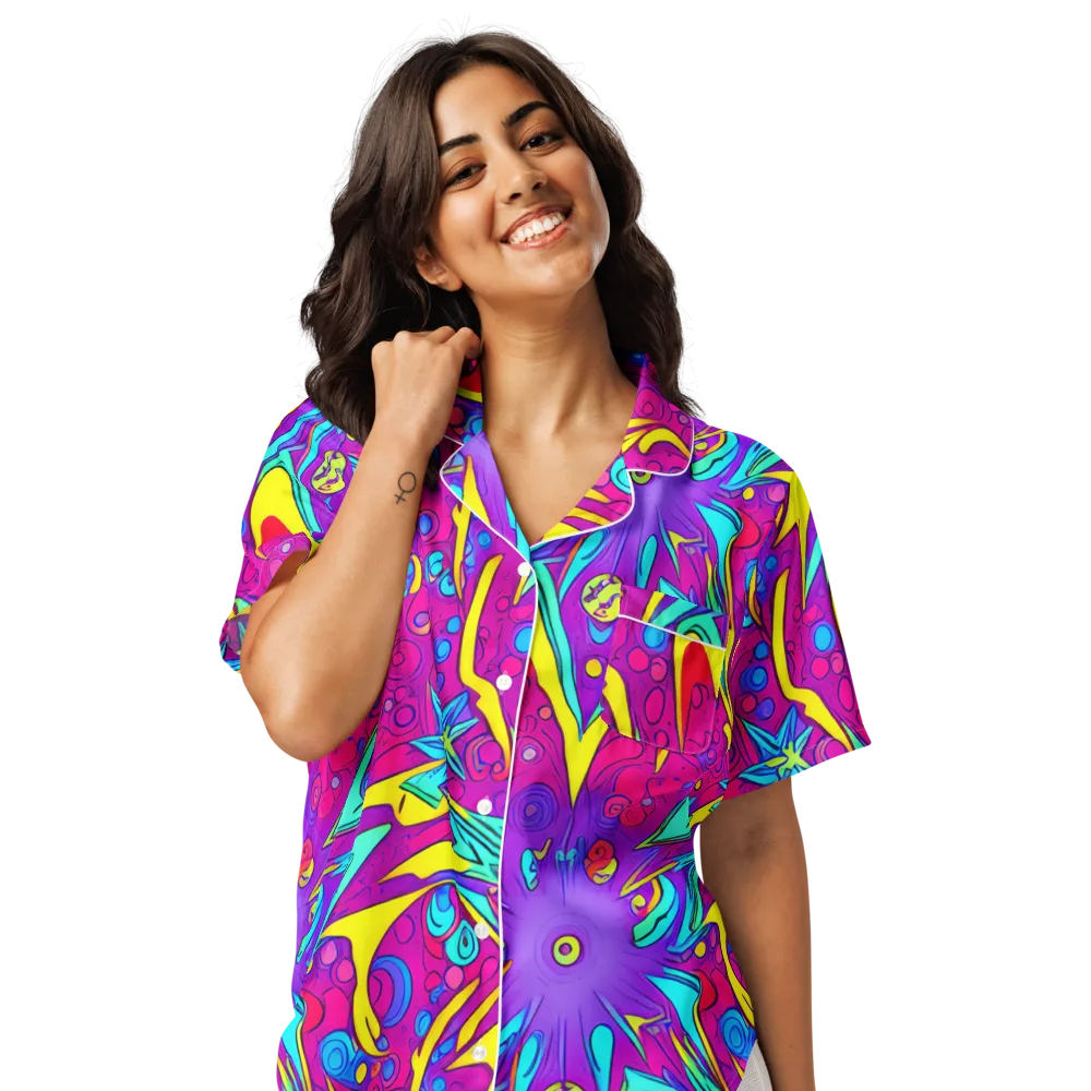 Nebula Radiance on Women's Short Sleeve Pajama Top — Front