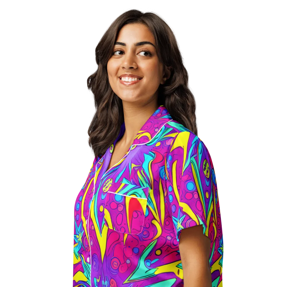 Nebula Radiance on Women's Short Sleeve Pajama Top — Left Front