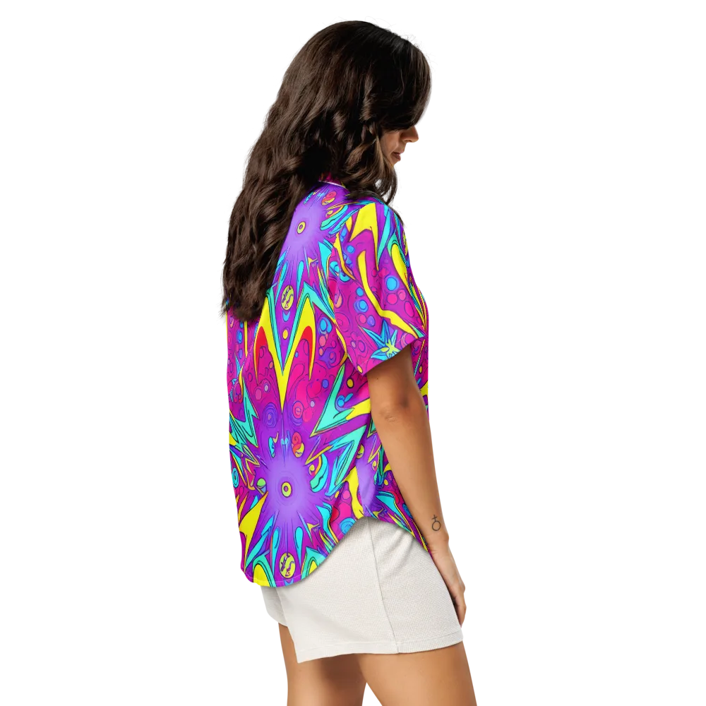 Nebula Radiance on Women's Short Sleeve Pajama Top — Right Back