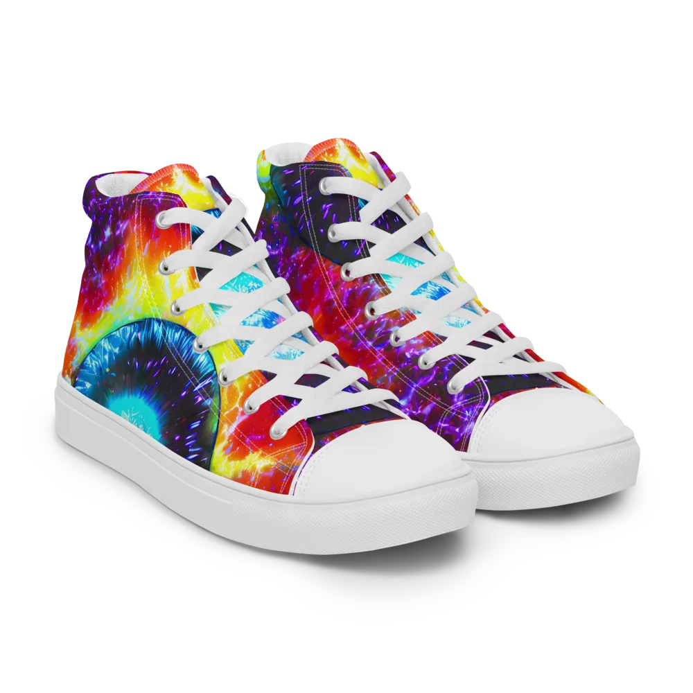 Vriesian Vortex on Men's High Top Canvas Shoes — Right Front