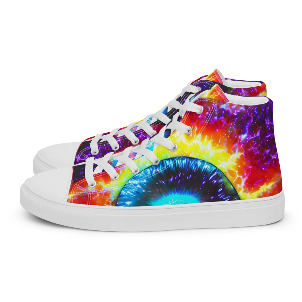 Vriesian Vortex on Men's High Top Canvas Shoes — Left