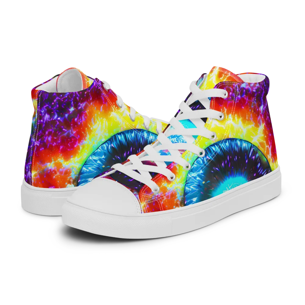 Vriesian Vortex on Men's High Top Canvas Shoes — Left