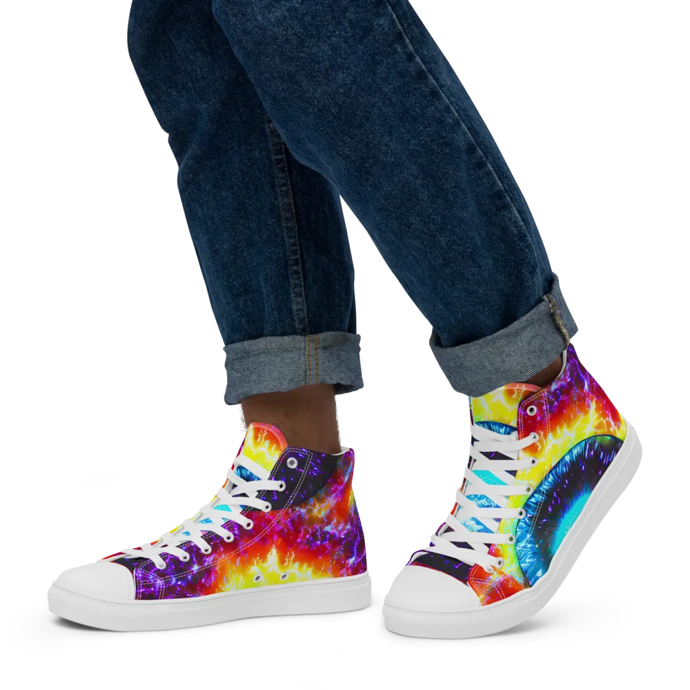Vriesian Vortex on Men's High Top Canvas Shoes — Left