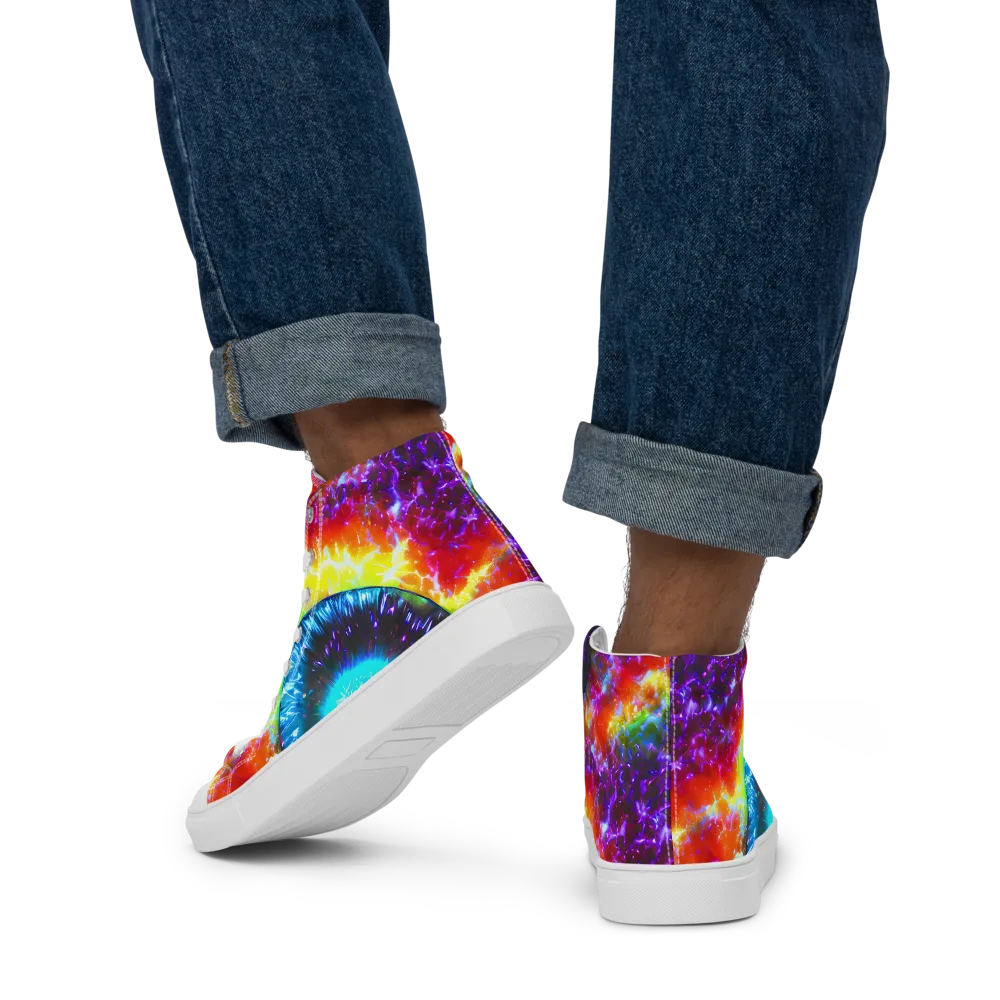 Vriesian Vortex on Men's High Top Canvas Shoes — Back