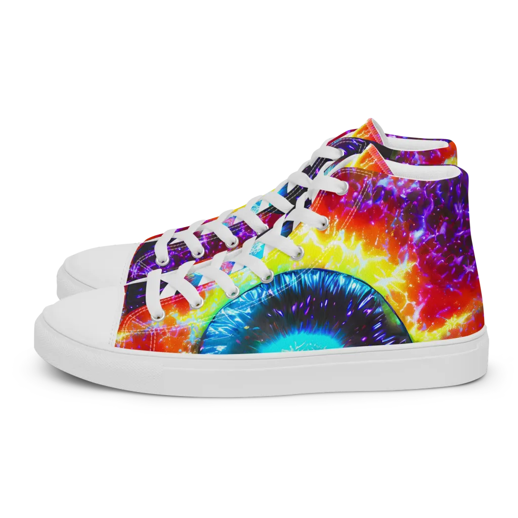 Vriesian Vortex on Women's High Top Canvas Shoes — Left