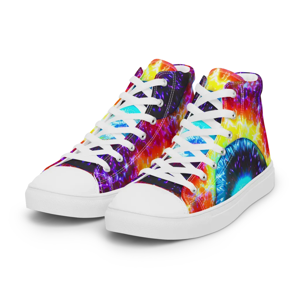 Vriesian Vortex on Women's High Top Canvas Shoes — Left Front