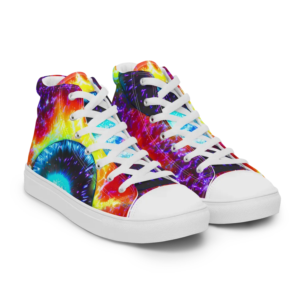 Vriesian Vortex on Women's High Top Canvas Shoes — Right Front