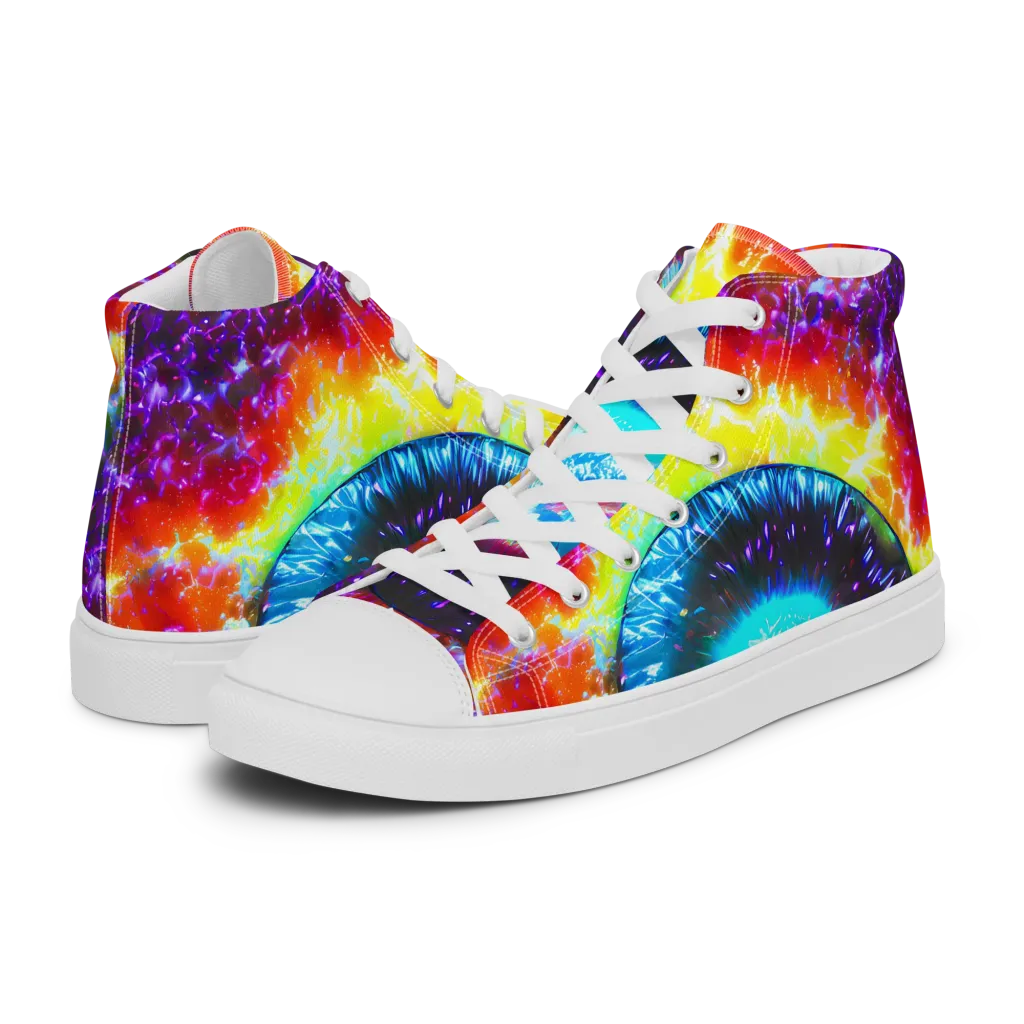 Vriesian Vortex on Women's High Top Canvas Shoes — Left