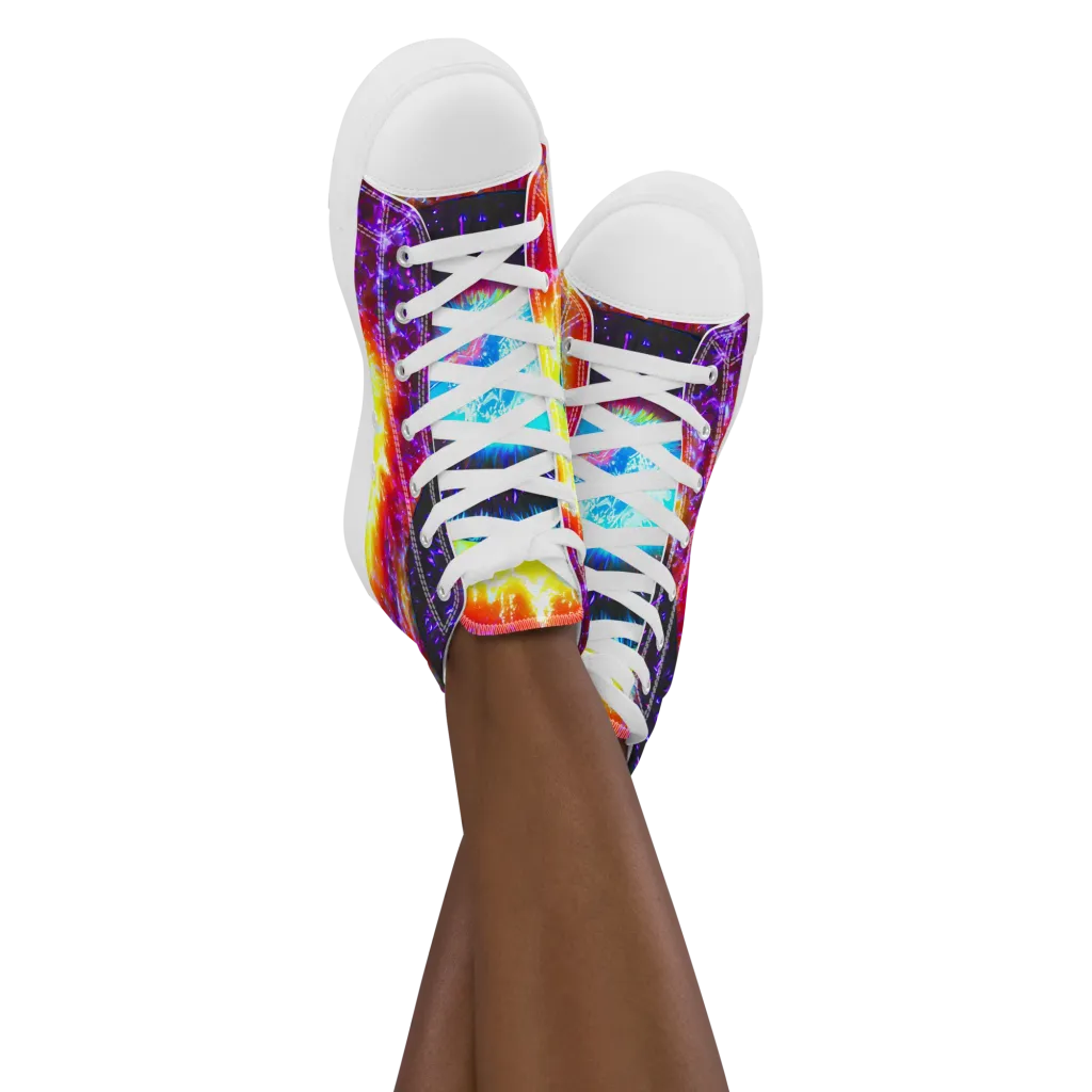 Vriesian Vortex on Women's High Top Canvas Shoes — Front