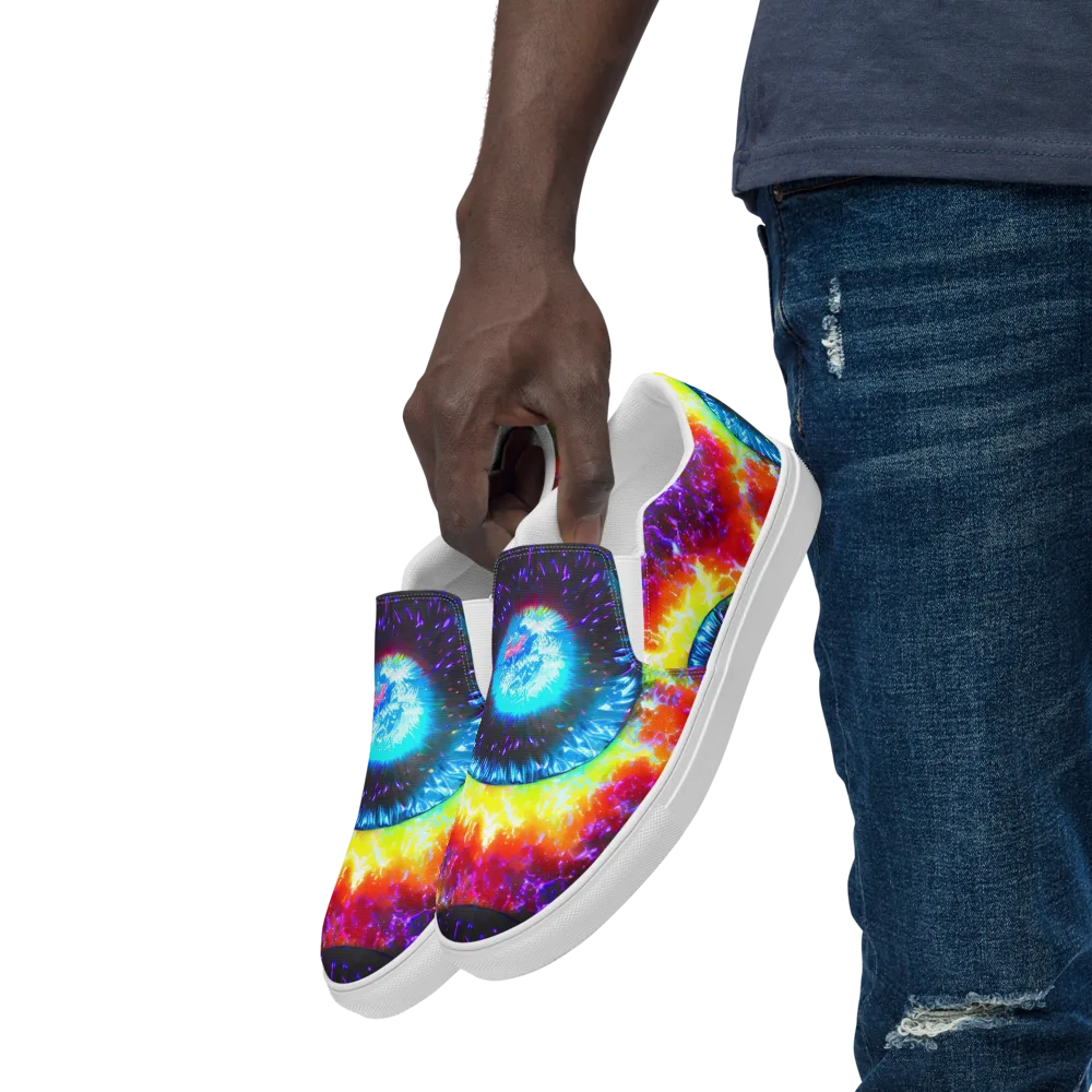 Vriesian Vortex on Men's Slip-On Canvas Shoes — Left Front