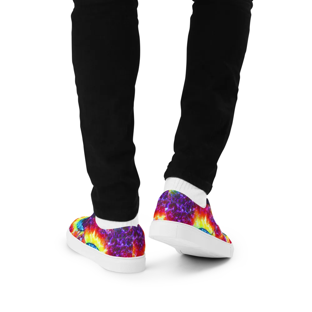 Vriesian Vortex on Men's Lace-Up Canvas Shoes — Back