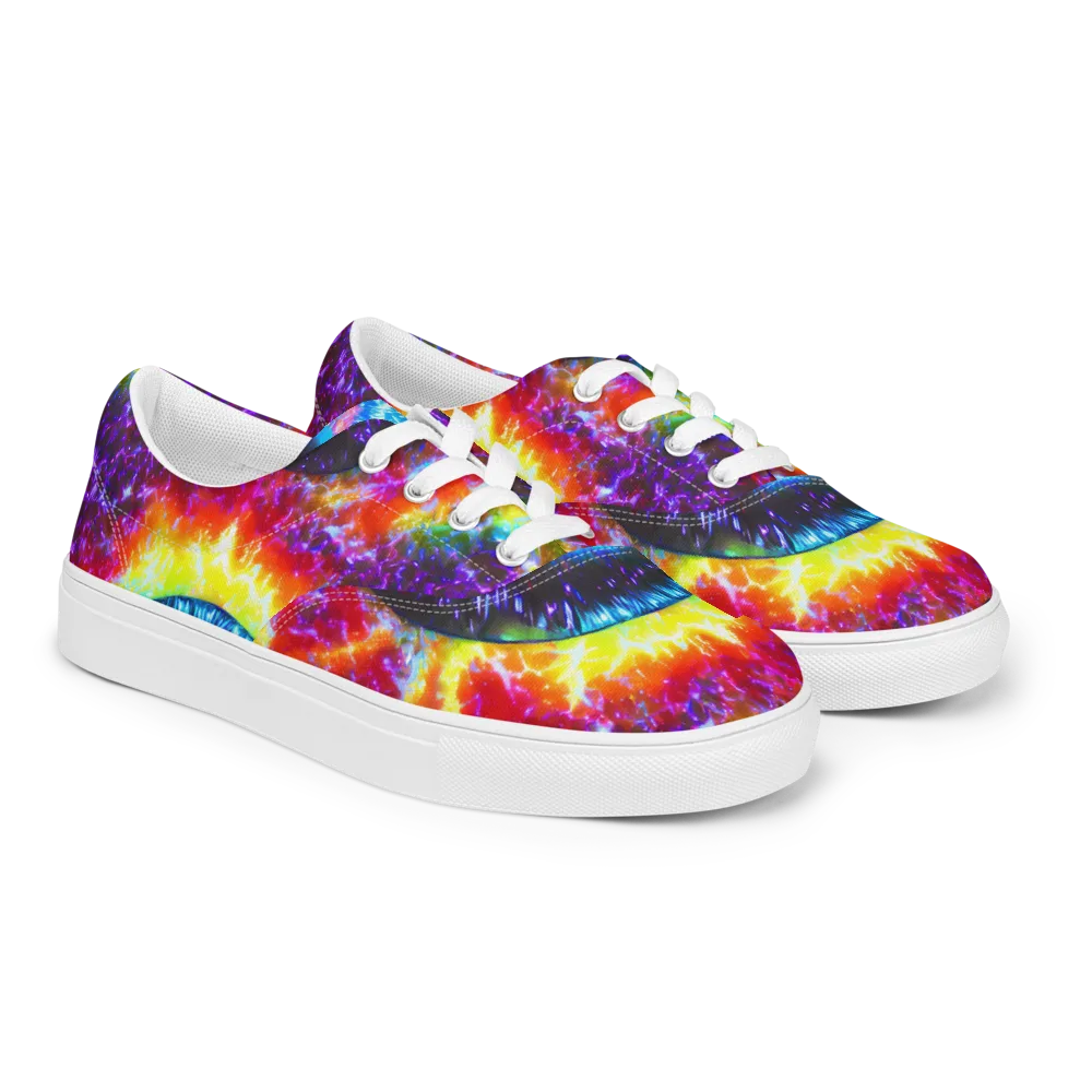 Vriesian Vortex on Men's Lace-Up Canvas Shoes — Right Front