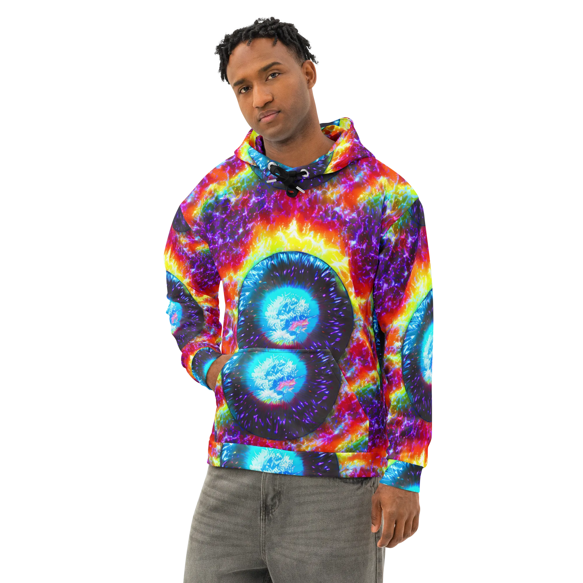 Vriesian Vortex on Cotton Hoodie — Left Front