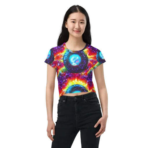 Vriesian Vortex on a Crop Tee