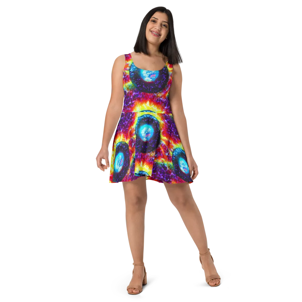 Vriesian Vortex on Skater Dress — Front