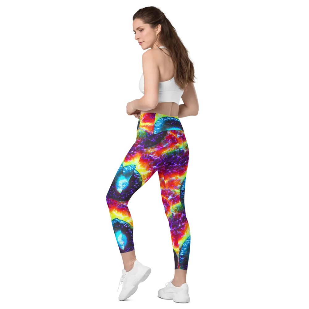 Vriesian Vortex on Leggings with Pockets — Left Back