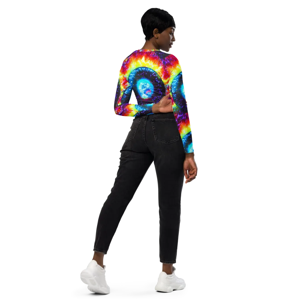 Vriesian Vortex on Long Sleeve Crop Top — Right Back