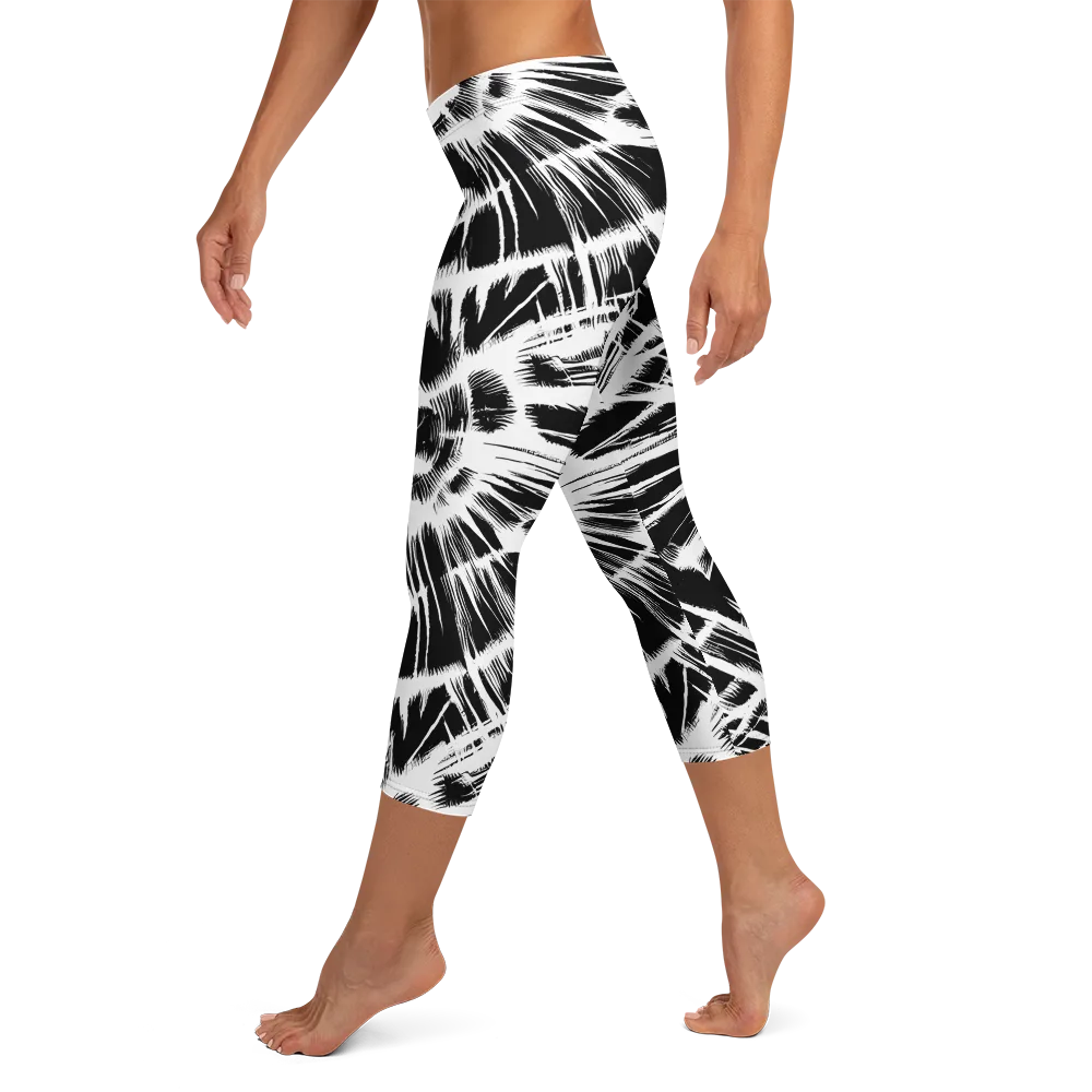 Silent Thunder on Capri Leggings — Left