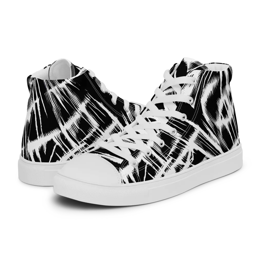 Silent Thunder on Men's High Top Canvas Shoes — Left