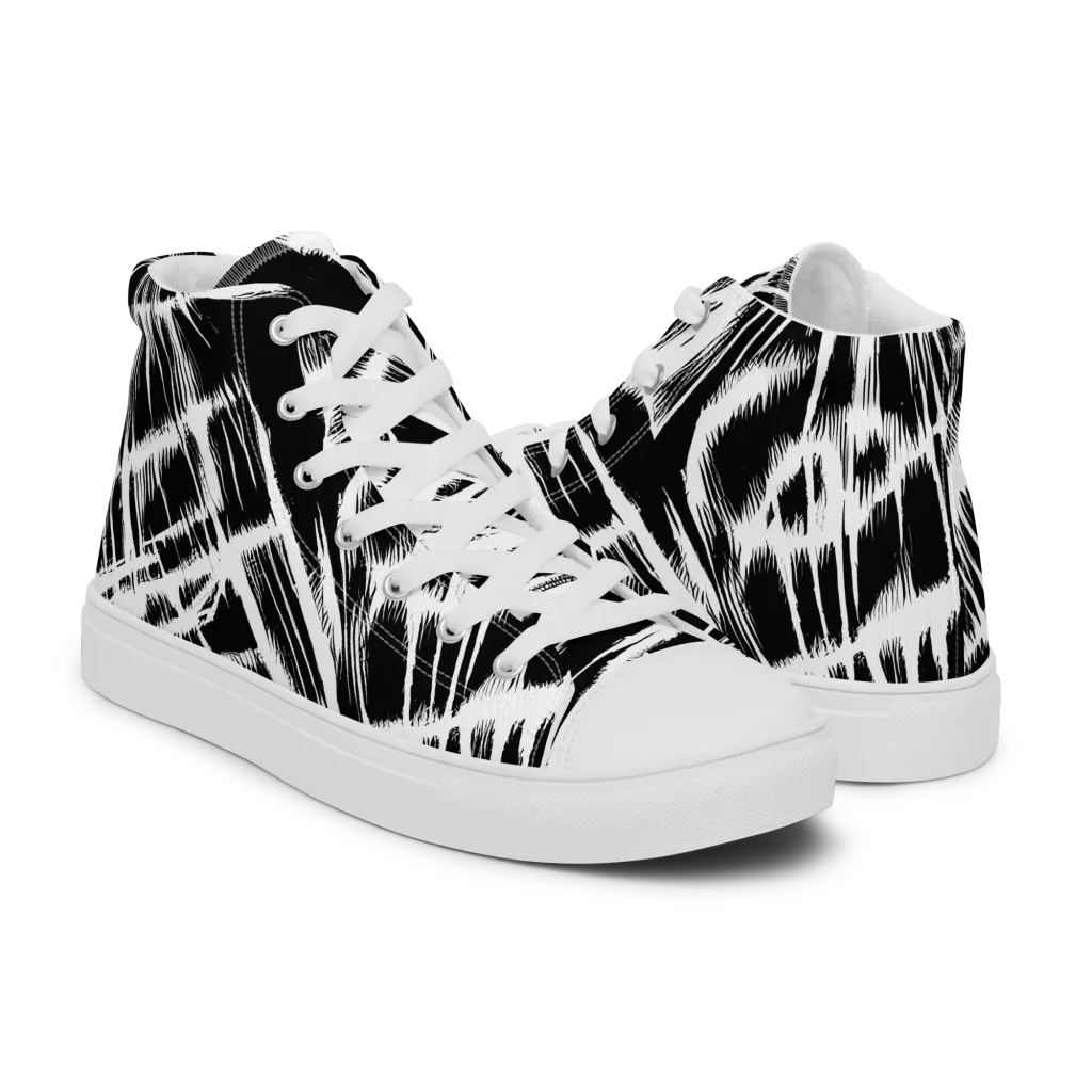 Silent Thunder on Men's High Top Canvas Shoes — Right