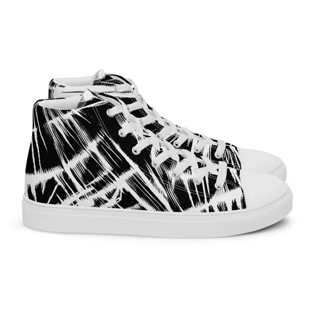 Silent Thunder on Women's High Top Canvas Shoes — Right