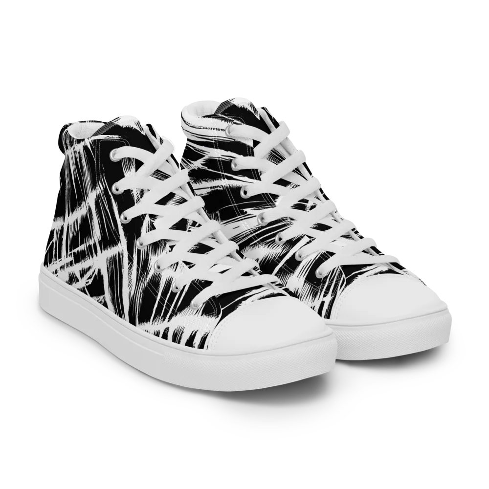 Silent Thunder on Women's High Top Canvas Shoes — Right Front