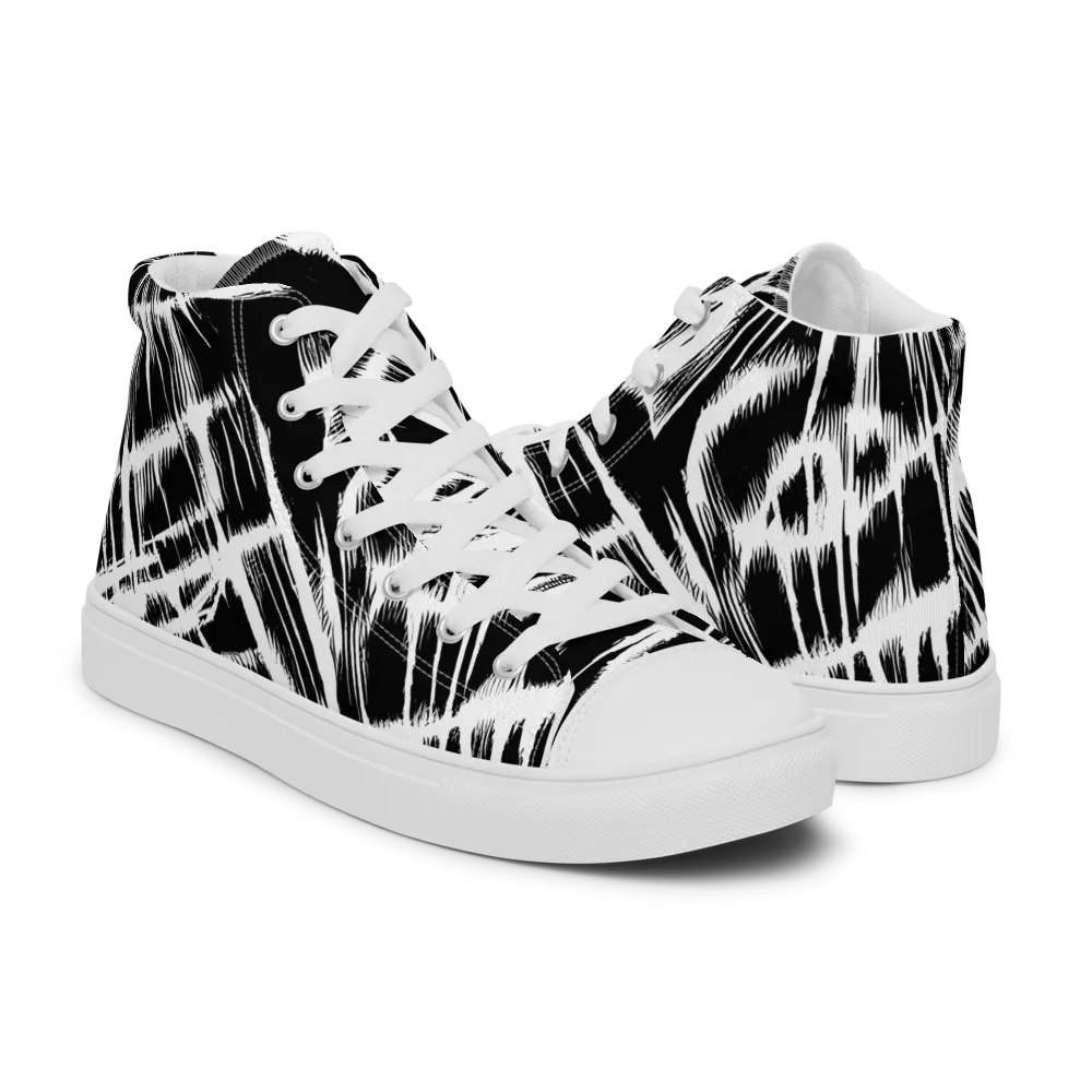 Silent Thunder on Women's High Top Canvas Shoes — Right