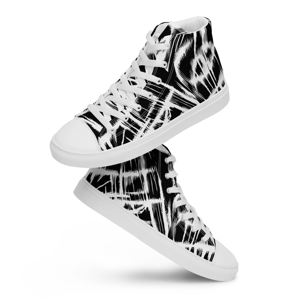 Silent Thunder on Women's High Top Canvas Shoes — Front