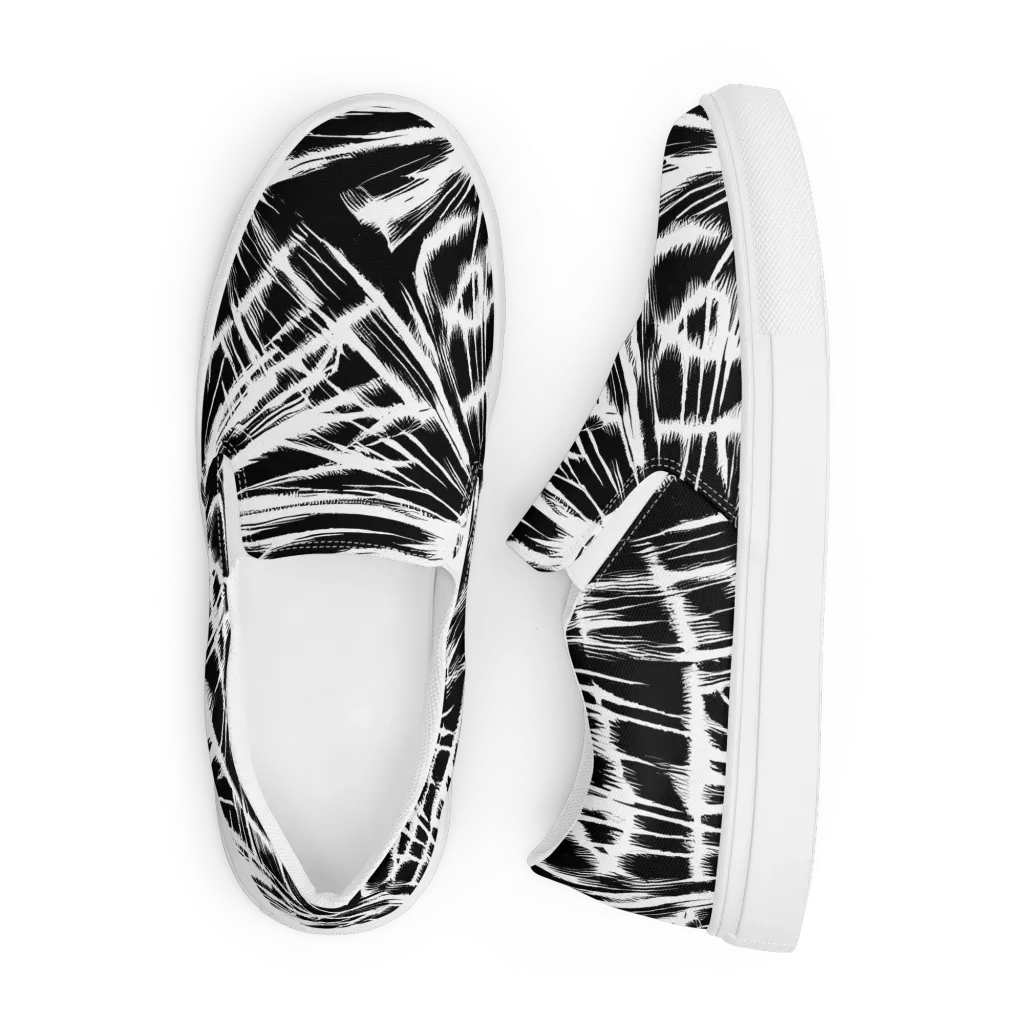 Silent Thunder on Men's Slip-On Canvas Shoes — Front