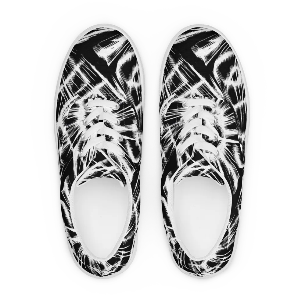 Silent Thunder on Men's Lace-Up Canvas Shoes — Front