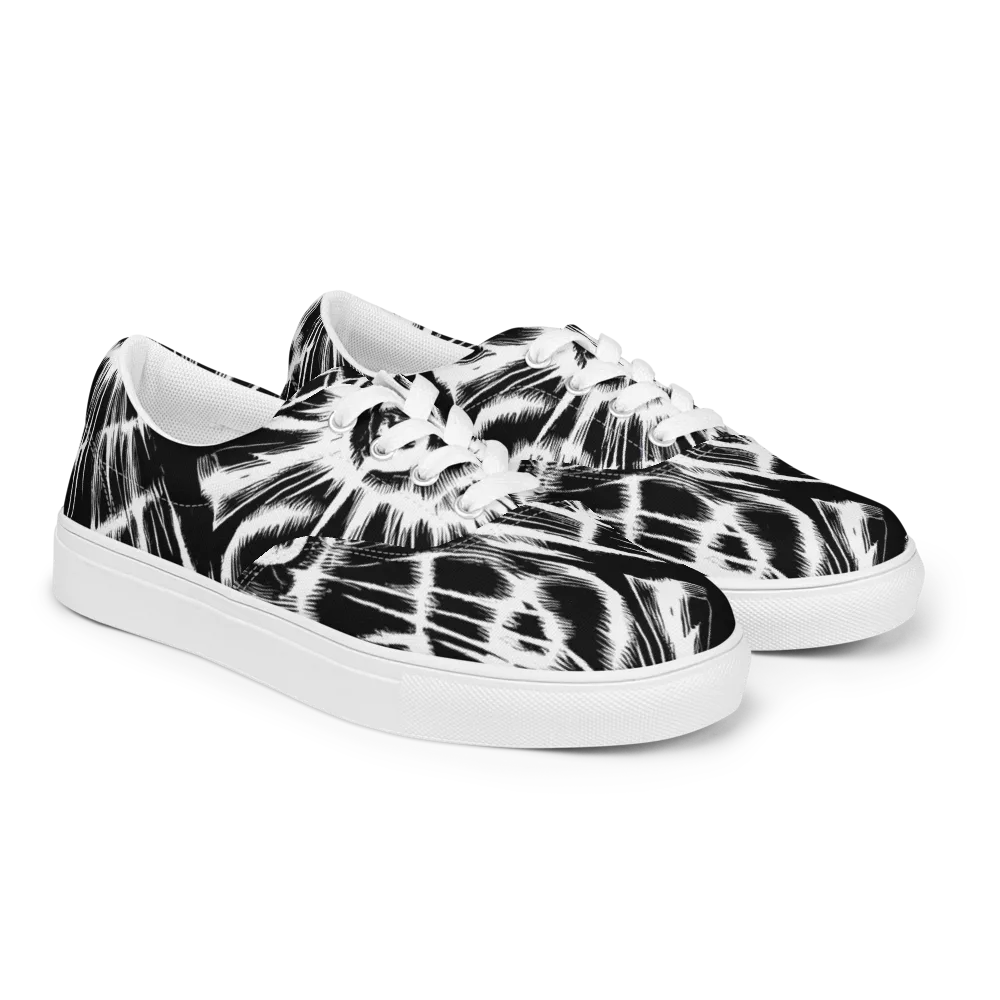 Silent Thunder on Men's Lace-Up Canvas Shoes — Right Front