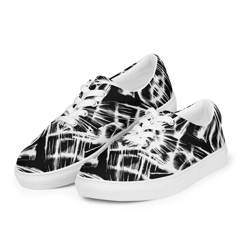 Silent Thunder on Men's Lace-Up Canvas Shoes — Left Front