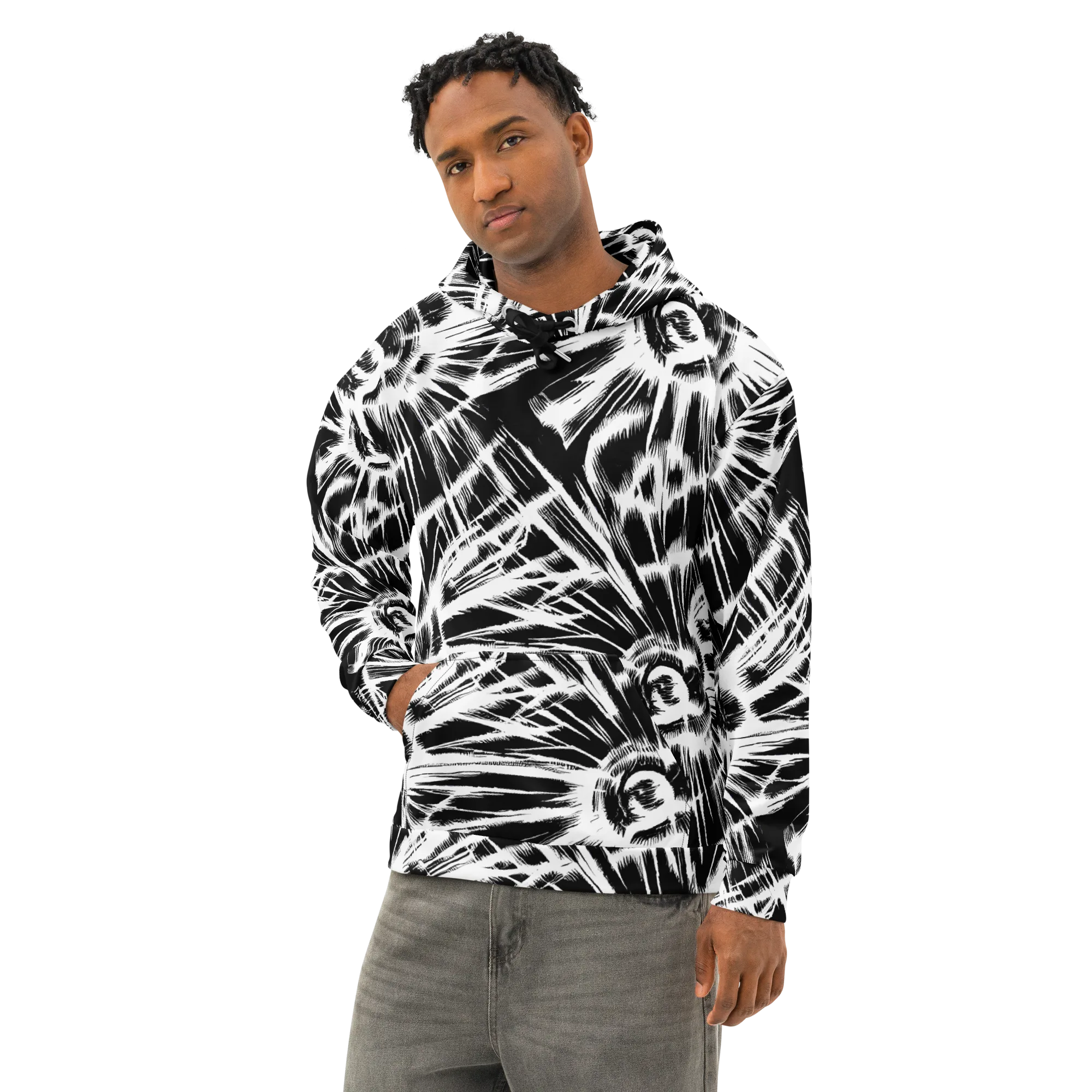 Silent Thunder on Cotton Hoodie — Left Front