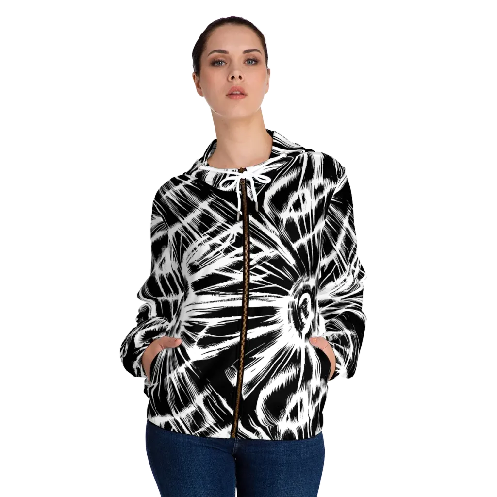 Silent Thunder on Women's Full-Zip Hoodie — Front On Person