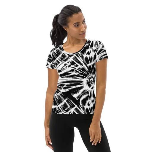 Silent Thunder on a Women's Athletic T-Shirt