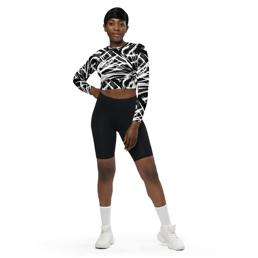 Silent Thunder on Long Sleeve Crop Top — Front