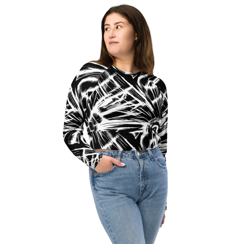 Silent Thunder on Long Sleeve Crop Top — Front