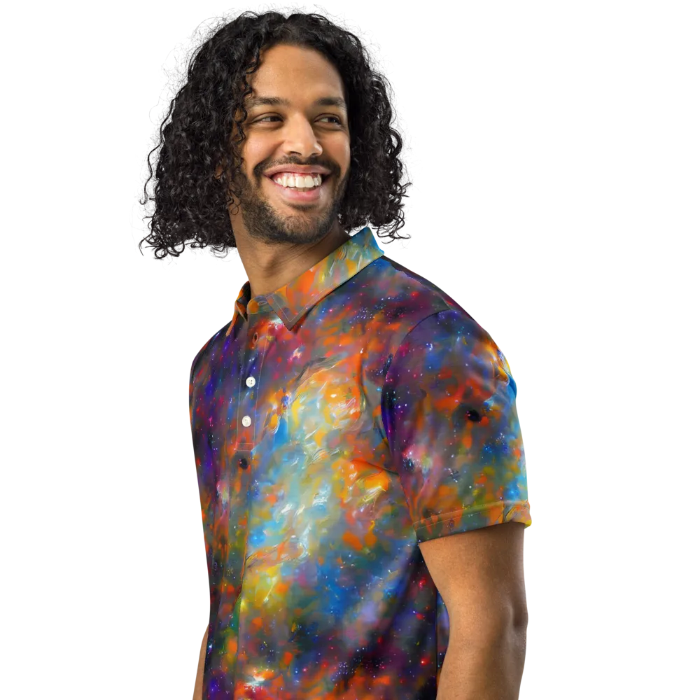 Ephemeral Fantasy on Men's Slim Fit Polo Shirt — Left Front