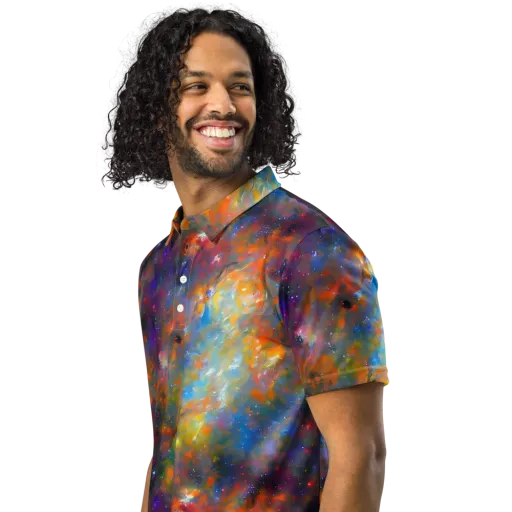Ephemeral Fantasy on a Men's Slim Fit Polo Shirt