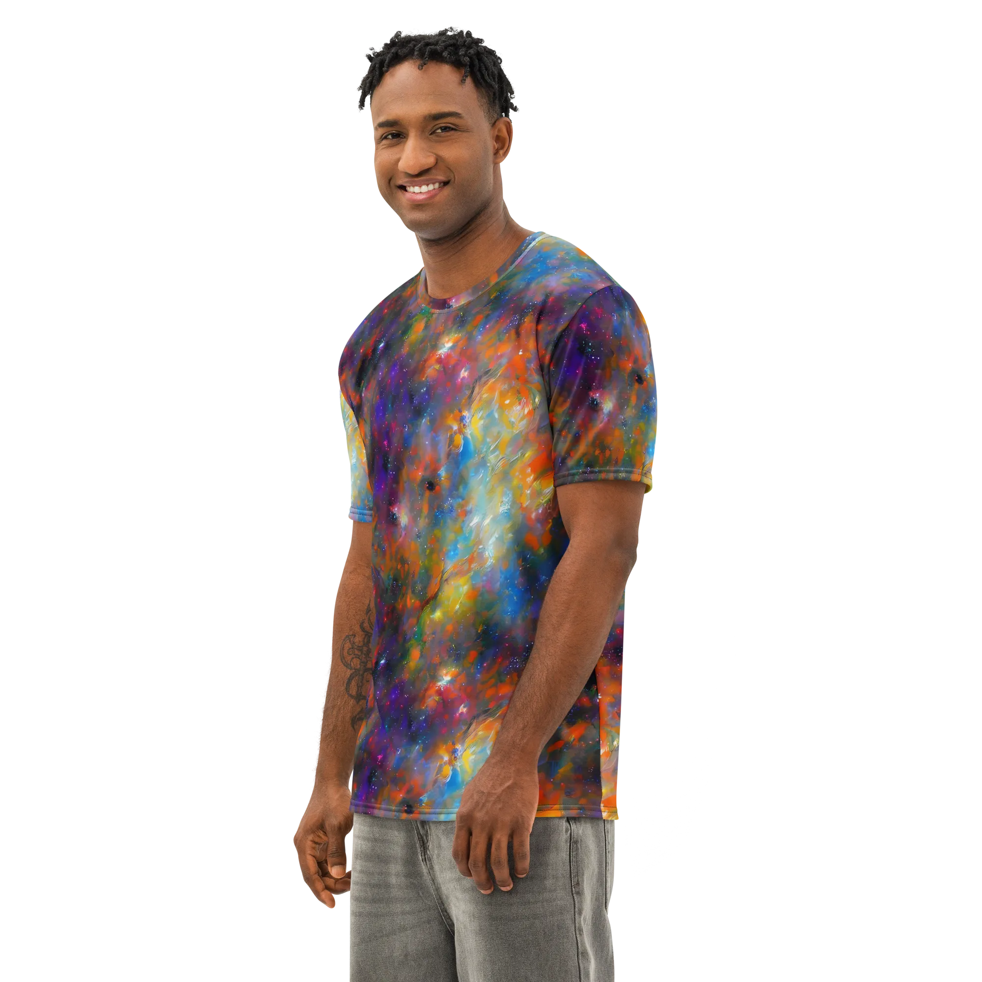 Ephemeral Fantasy on Men's Cotton Crew Neck T-Shirt — Left Front