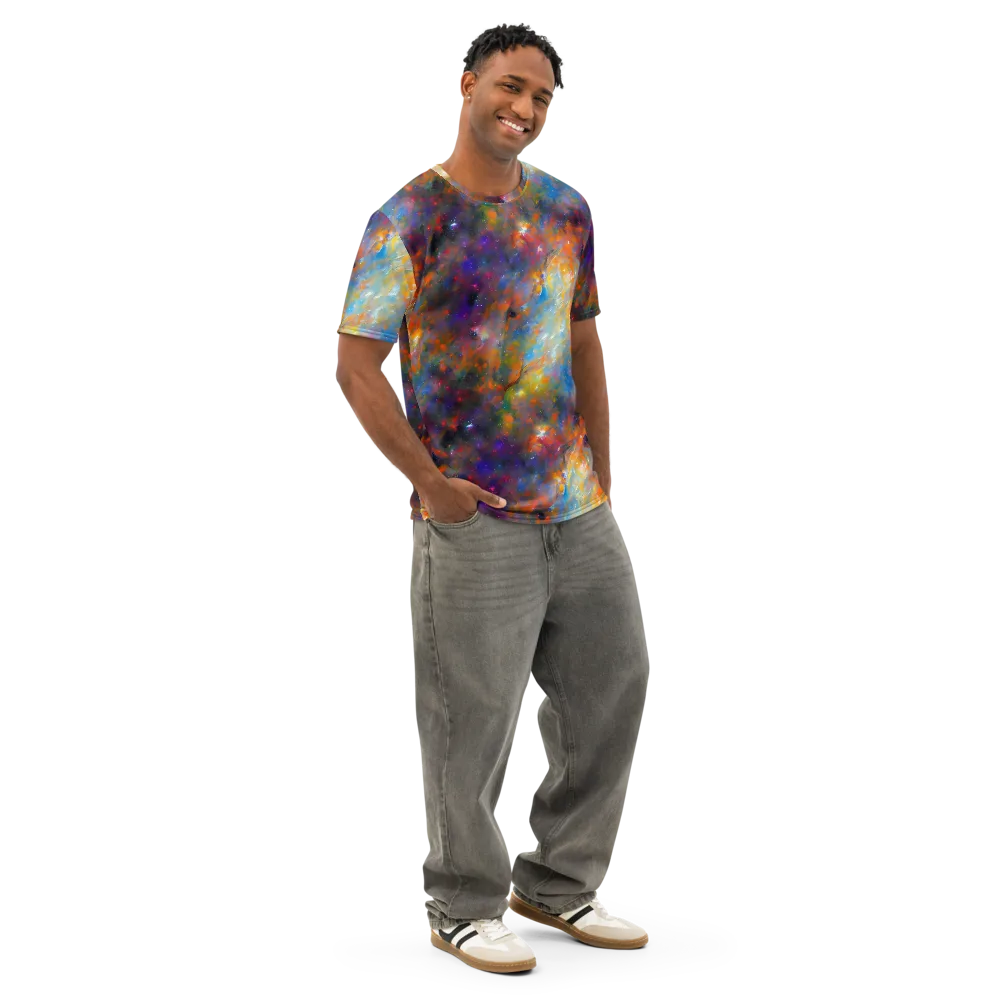 Ephemeral Fantasy on Men's Cotton Crew Neck T-Shirt — Right Front