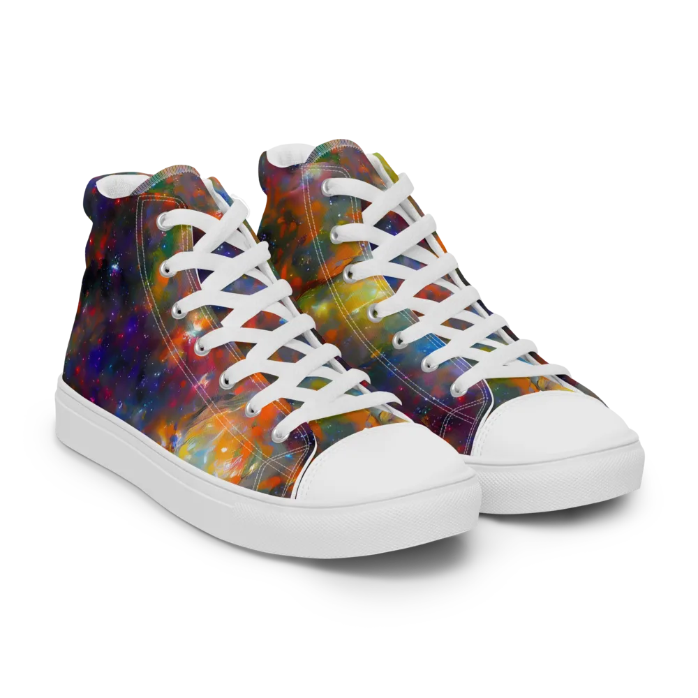 Ephemeral Fantasy on Men's High Top Canvas Shoes — Right Front