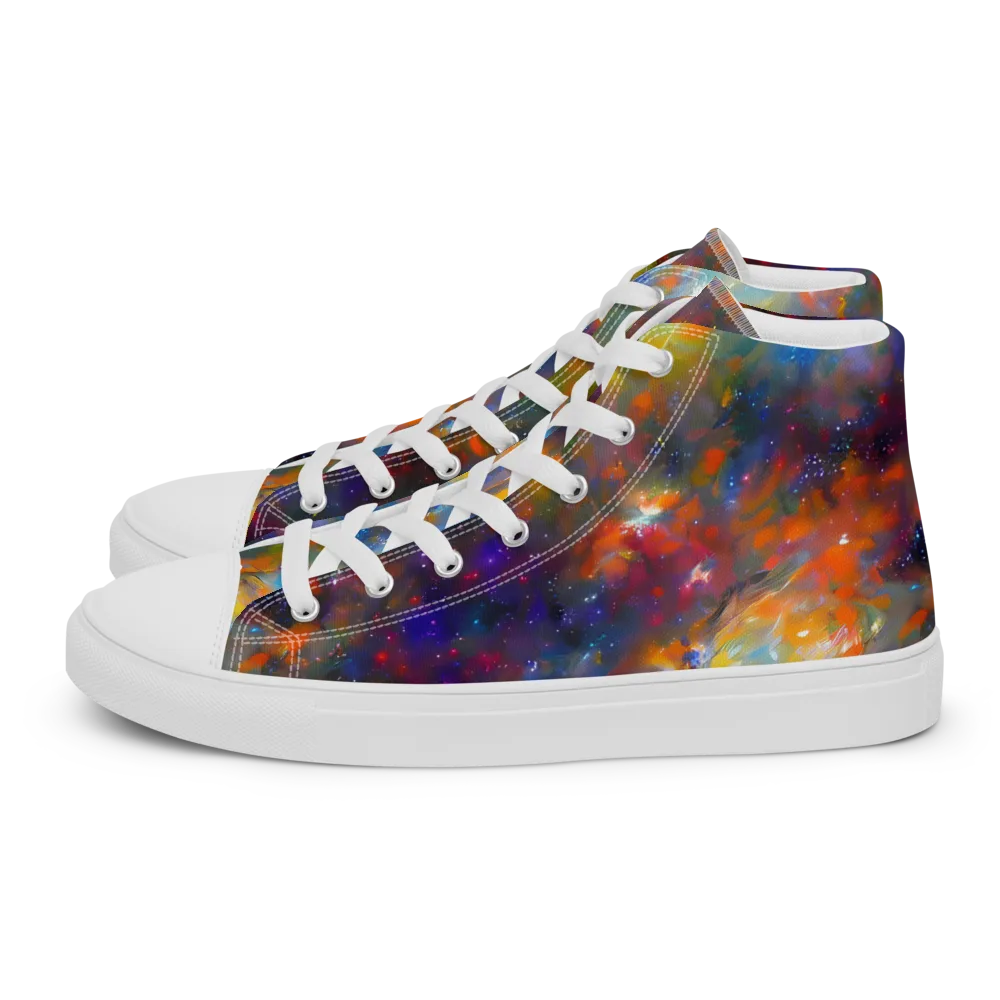Ephemeral Fantasy on Men's High Top Canvas Shoes — Left