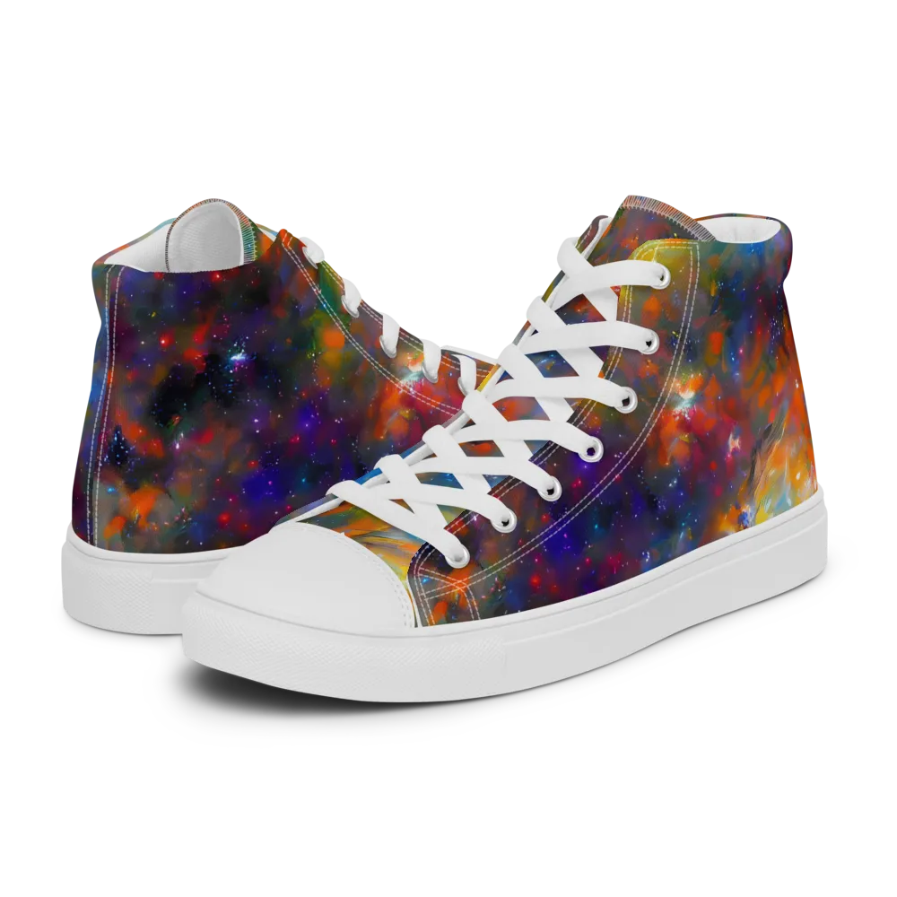Ephemeral Fantasy on Men's High Top Canvas Shoes — Left