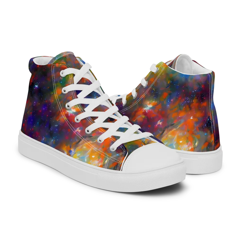 Ephemeral Fantasy on Men's High Top Canvas Shoes — Right