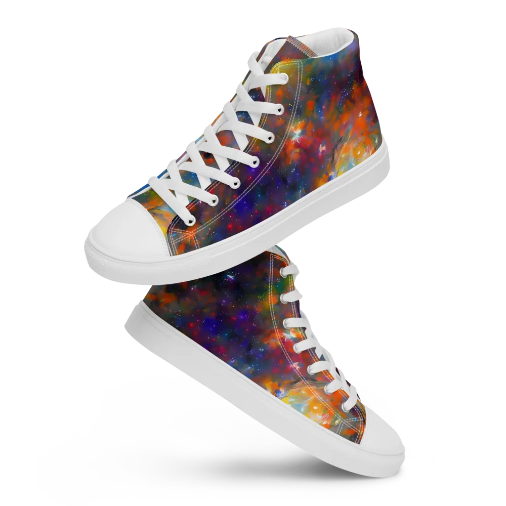 Ephemeral Fantasy on Men's High Top Canvas Shoes — Front