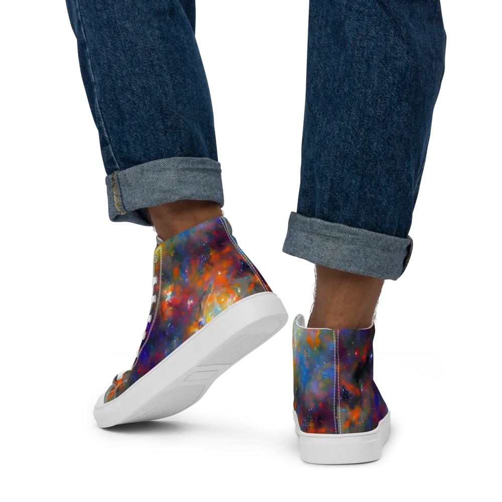Ephemeral Fantasy on Men's High Top Canvas Shoes — Back