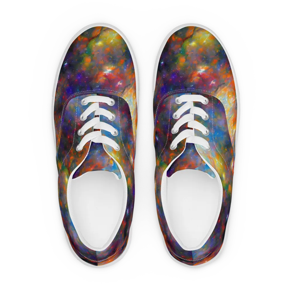 Ephemeral Fantasy on Men's Lace-Up Canvas Shoes — Front