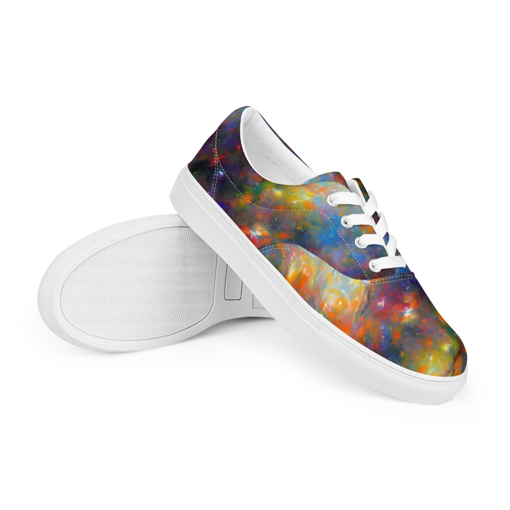 Ephemeral Fantasy on Men's Lace-Up Canvas Shoes — Right Front