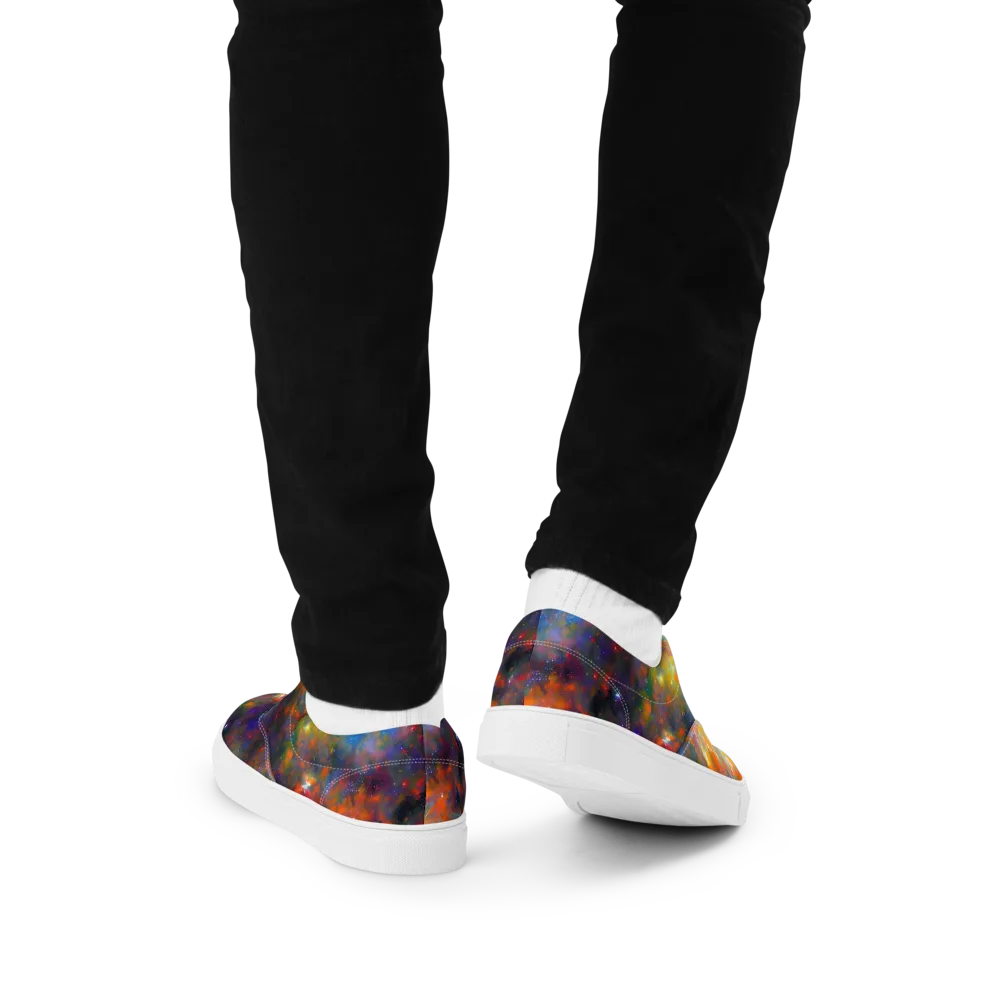 Ephemeral Fantasy on Men's Lace-Up Canvas Shoes — Back